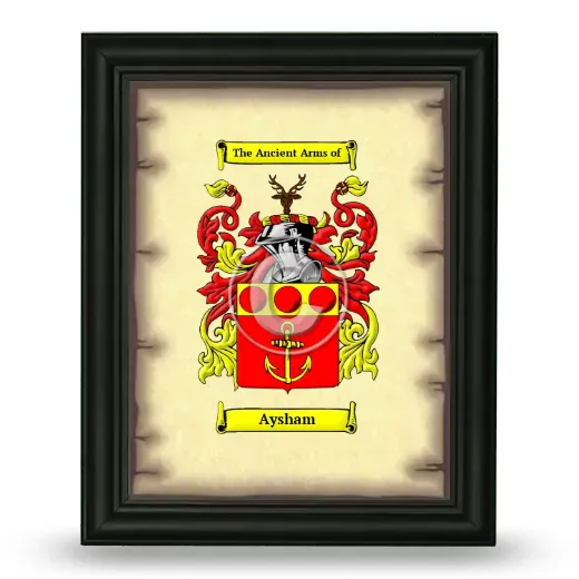 Aysham Coat of Arms Framed - Black