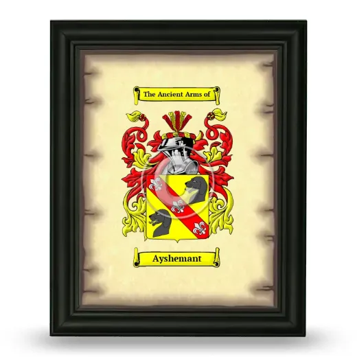 Ayshemant Coat of Arms Framed - Black