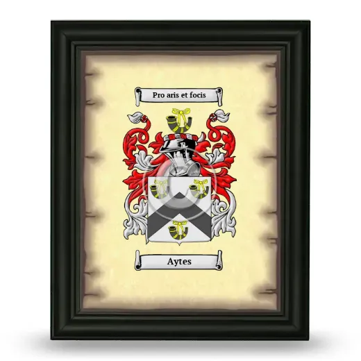 Aytes Coat of Arms Framed - Black