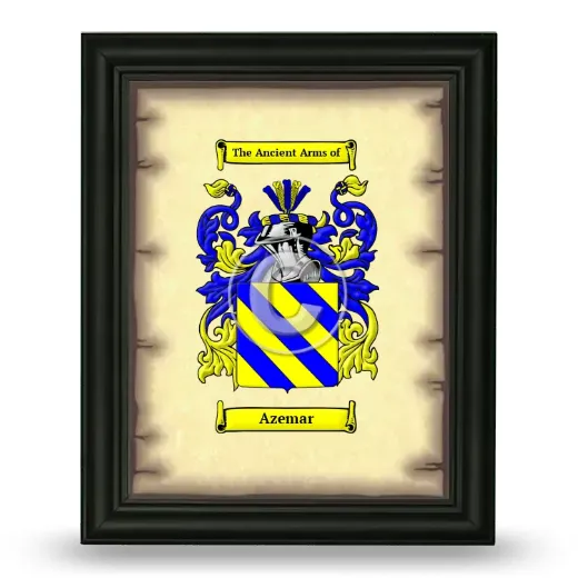 Azemar Coat of Arms Framed - Black