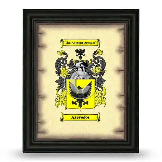 Azevedos Coat of Arms Framed - Black