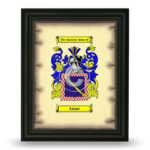 Aznar Coat of Arms Framed - Black