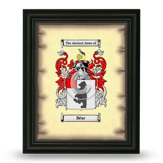 Béar Coat of Arms Framed - Black
