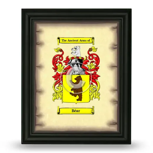 Béar Coat of Arms Framed - Black