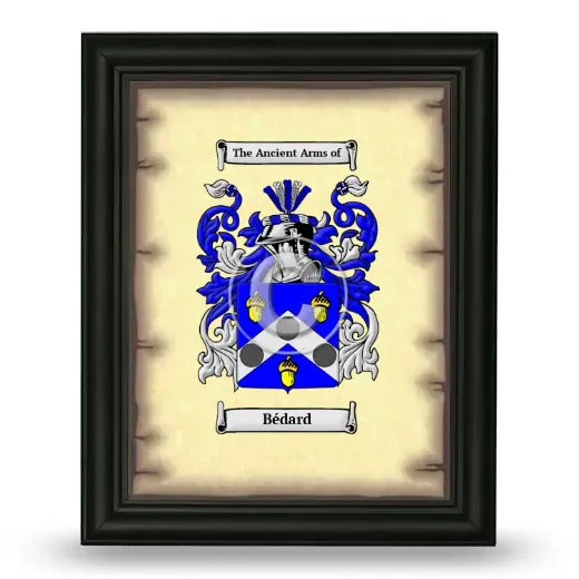 Bédard Coat of Arms Framed - Black
