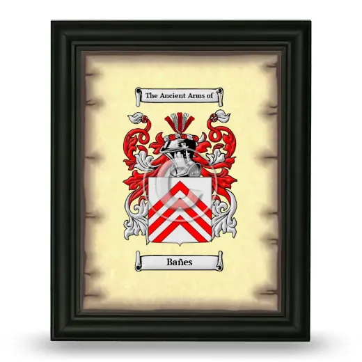 Bañes Coat of Arms Framed - Black