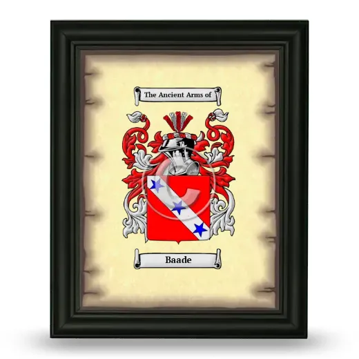 Baade Coat of Arms Framed - Black