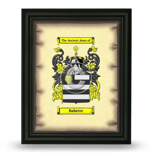 Babette Coat of Arms Framed - Black
