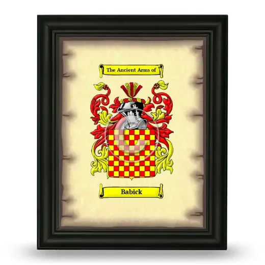 Babick Coat of Arms Framed - Black