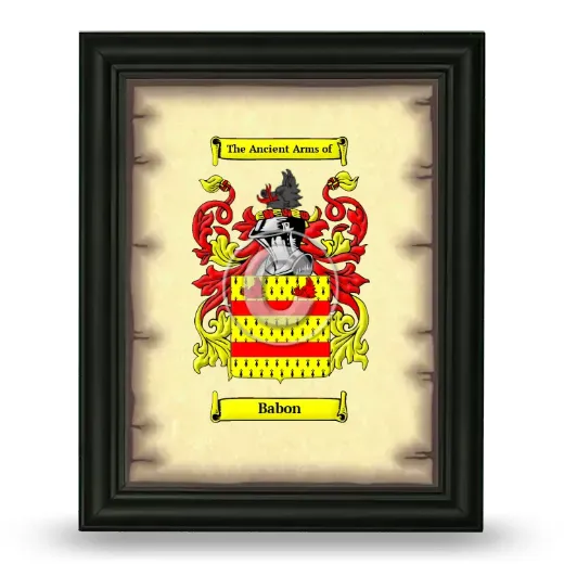 Babon Coat of Arms Framed - Black