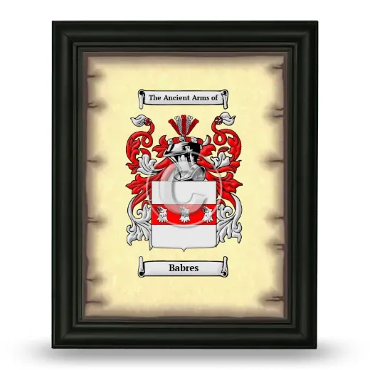 Babres Coat of Arms Framed - Black