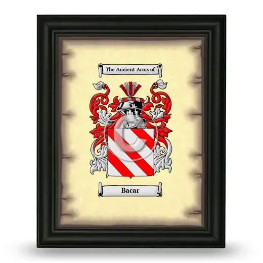 Bacar Coat of Arms Framed - Black