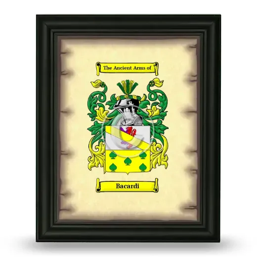 Bacardi Coat of Arms Framed - Black