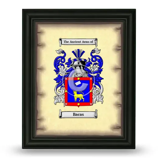 Bacas Coat of Arms Framed - Black
