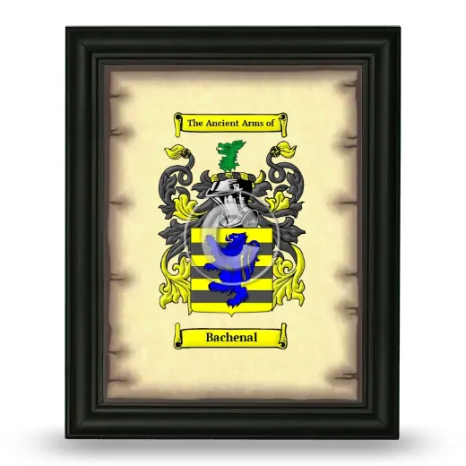 Bachenal Coat of Arms Framed - Black