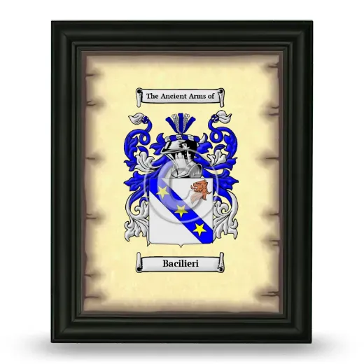 Bacilieri Coat of Arms Framed - Black