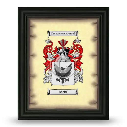 Backe Coat of Arms Framed - Black