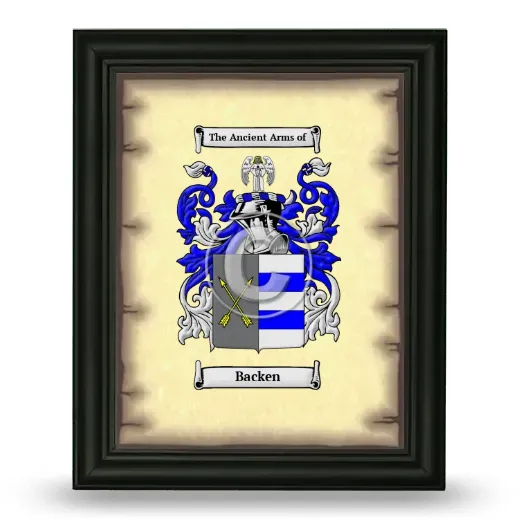 Backen Coat of Arms Framed - Black