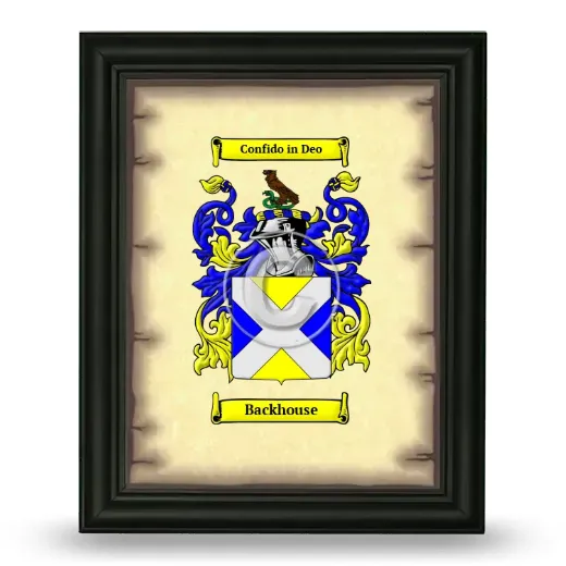 Backhouse Coat of Arms Framed - Black