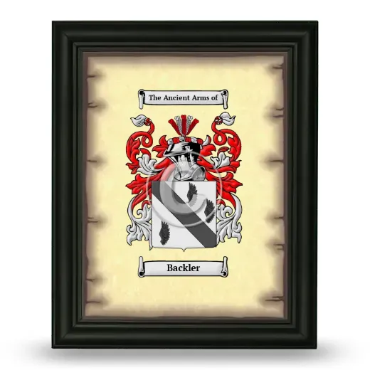 Backler Coat of Arms Framed - Black
