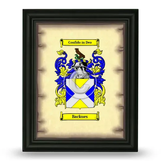 Backues Coat of Arms Framed - Black