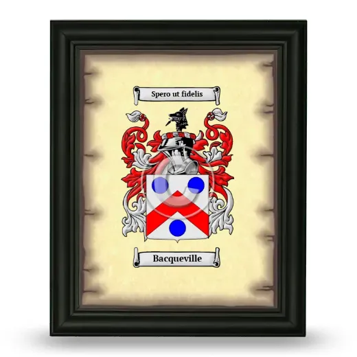 Bacqueville Coat of Arms Framed - Black