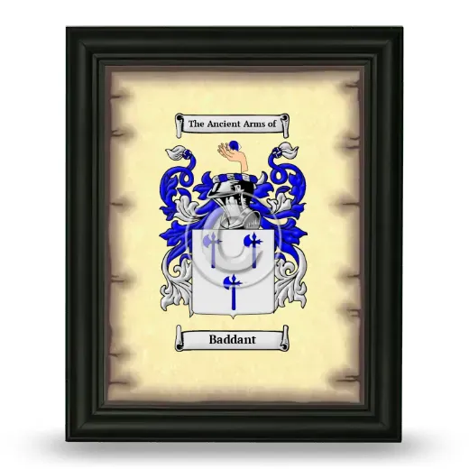 Baddant Coat of Arms Framed - Black