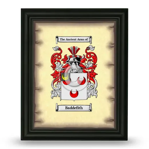 Baddefith Coat of Arms Framed - Black
