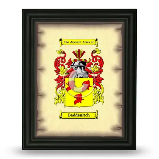 Baddenitch Coat of Arms Framed - Black