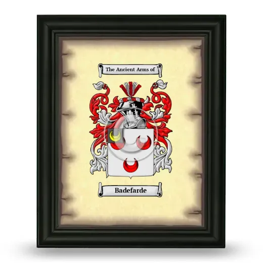 Badefarde Coat of Arms Framed - Black