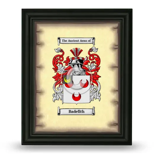 Badefith Coat of Arms Framed - Black