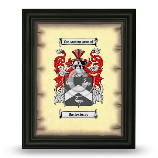 Badesbury Coat of Arms Framed - Black
