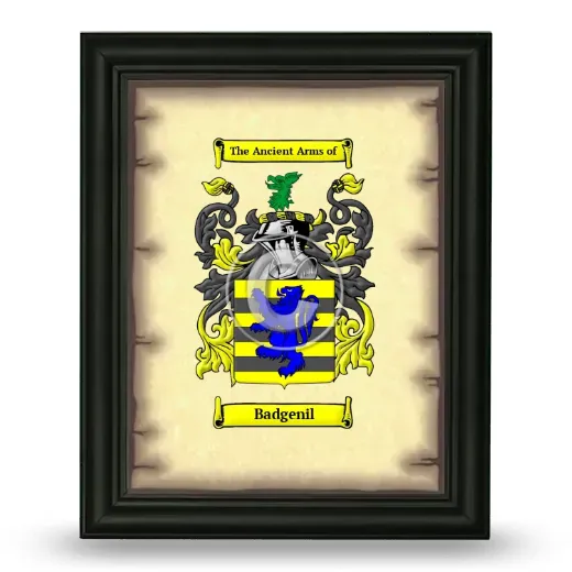 Badgenil Coat of Arms Framed - Black