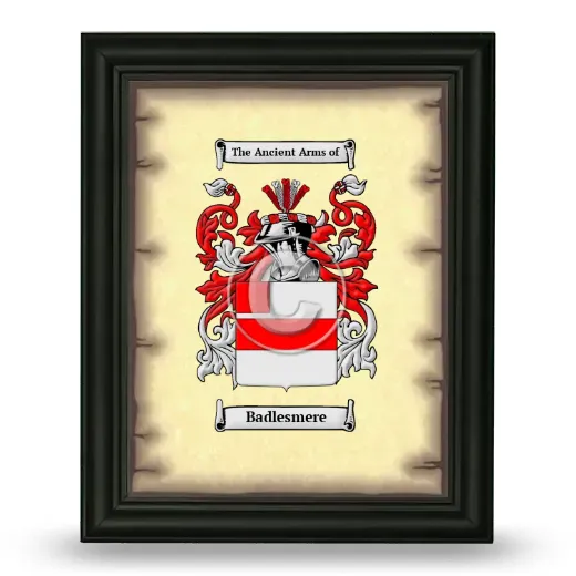 Badlesmere Coat of Arms Framed - Black