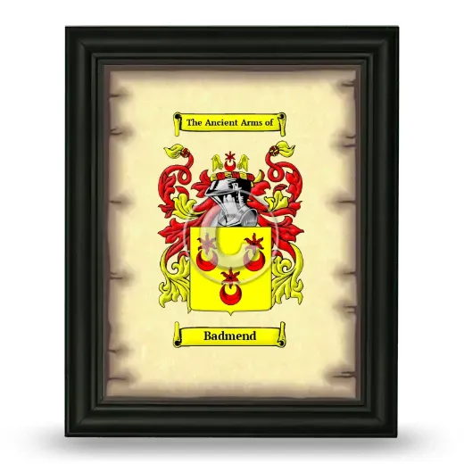 Badmend Coat of Arms Framed - Black