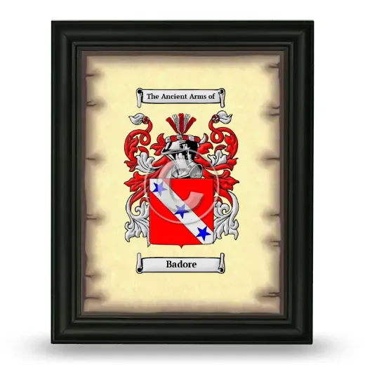 Badore Coat of Arms Framed - Black