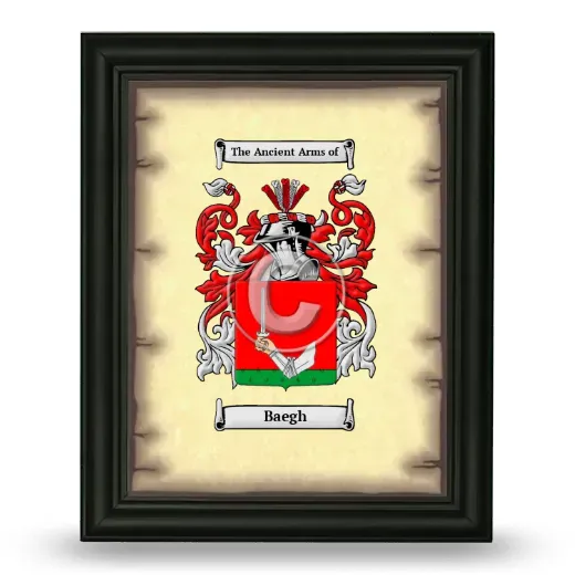 Baegh Coat of Arms Framed - Black