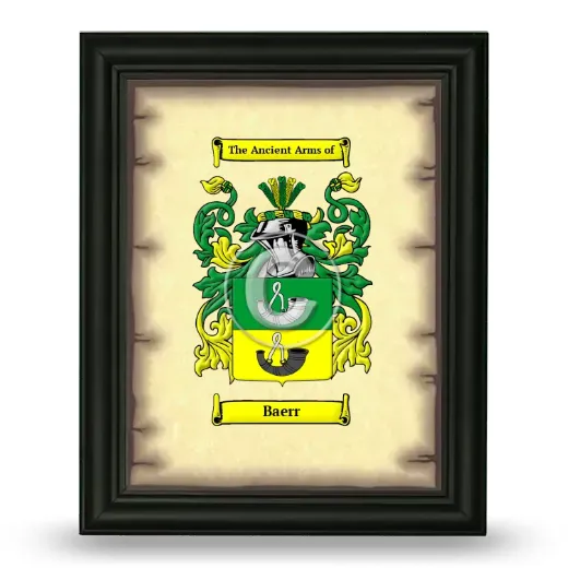 Baerr Coat of Arms Framed - Black