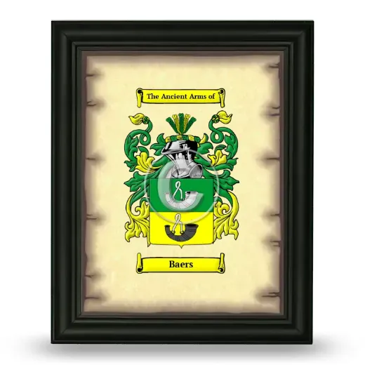 Baers Coat of Arms Framed - Black