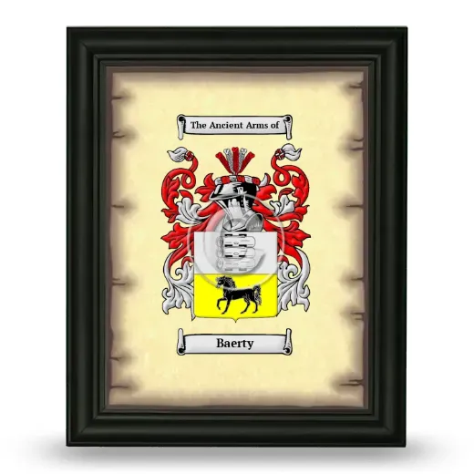 Baerty Coat of Arms Framed - Black