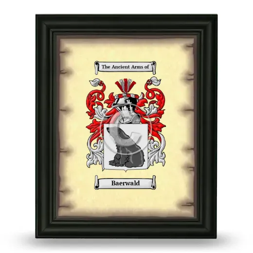 Baerwald Coat of Arms Framed - Black