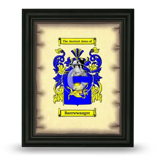 Baerwwanger Coat of Arms Framed - Black