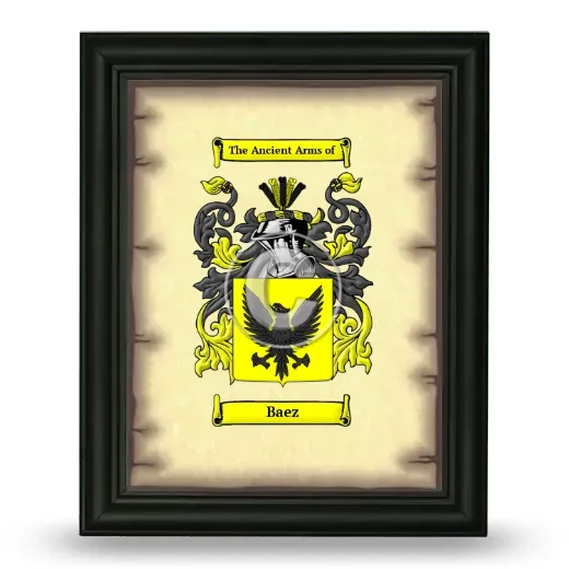 Baez Coat of Arms Framed - Black