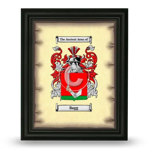 Bagg Coat of Arms Framed - Black