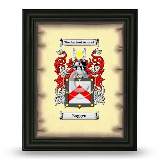 Baggen Coat of Arms Framed - Black