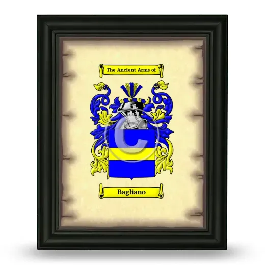 Bagliano Coat of Arms Framed - Black