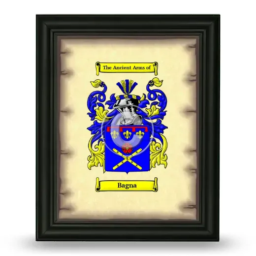 Bagna Coat of Arms Framed - Black