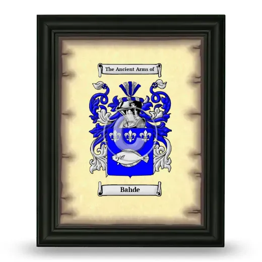 Bahde Coat of Arms Framed - Black
