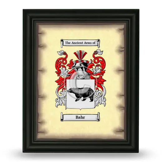 Bahr Coat of Arms Framed - Black