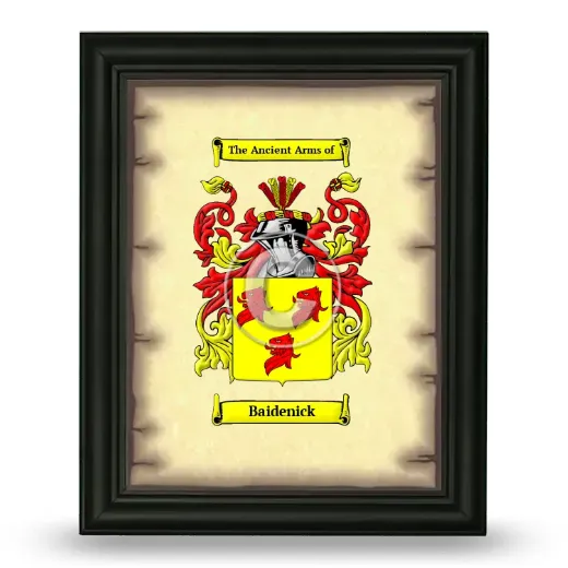 Baidenick Coat of Arms Framed - Black